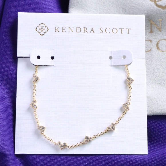 Kendra Scott Jewelry - New Kendra Scott Gold Chain Bracelet - Haven Heart White Crystal